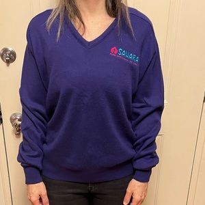 Vintage Sahara Las Vegas Hotel & Casino purple v-neck sweater